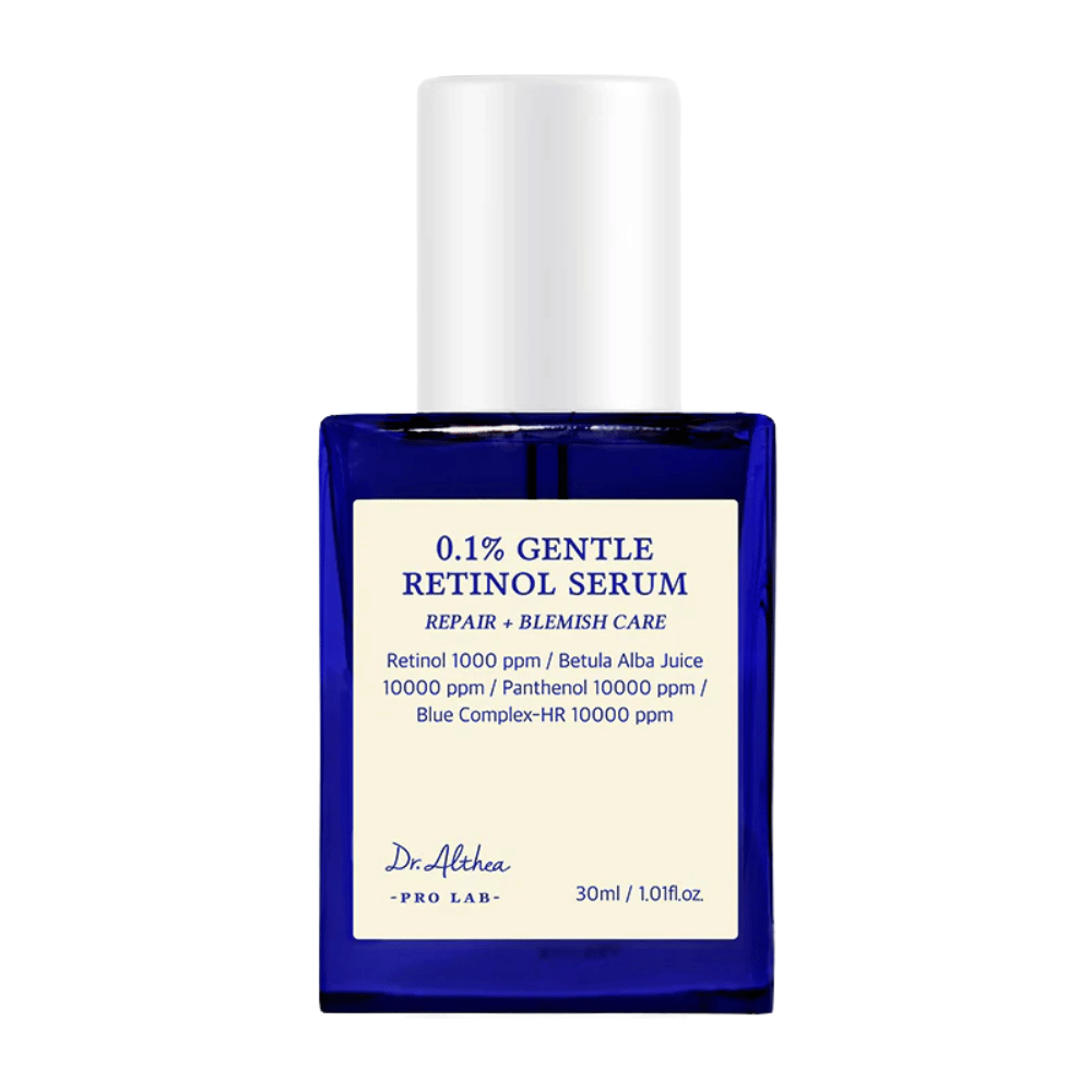 Imagem do produto de Dr. Althea 0.1% Gentle Retinol Serum – um sérum suave de retinol que promove a recuperação da pele, uniformiza o tom da pele e reduz impurezas.
