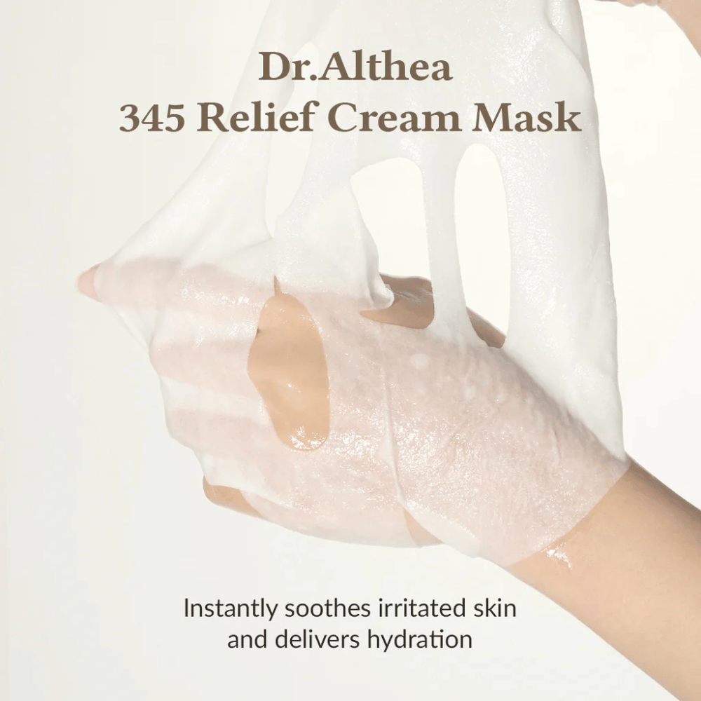 Dr. Althea 345 Relief Cream Mask celulose vegana Sheet mask com essência para melhor absorção e conforto da pele