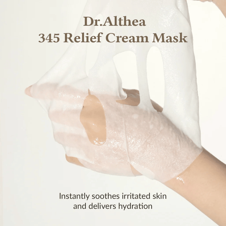 Dr. Althea 345 Relief Cream Mask celulose vegana Sheet mask com essência para melhor absorção e conforto da pele