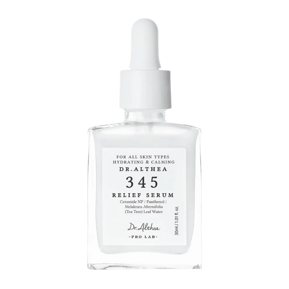 Dr. Althea 345 Relief Serum 30 ml – sérum facial calmante para pele sensível com ceramidas, pantenol e ingredientes hidratantes.