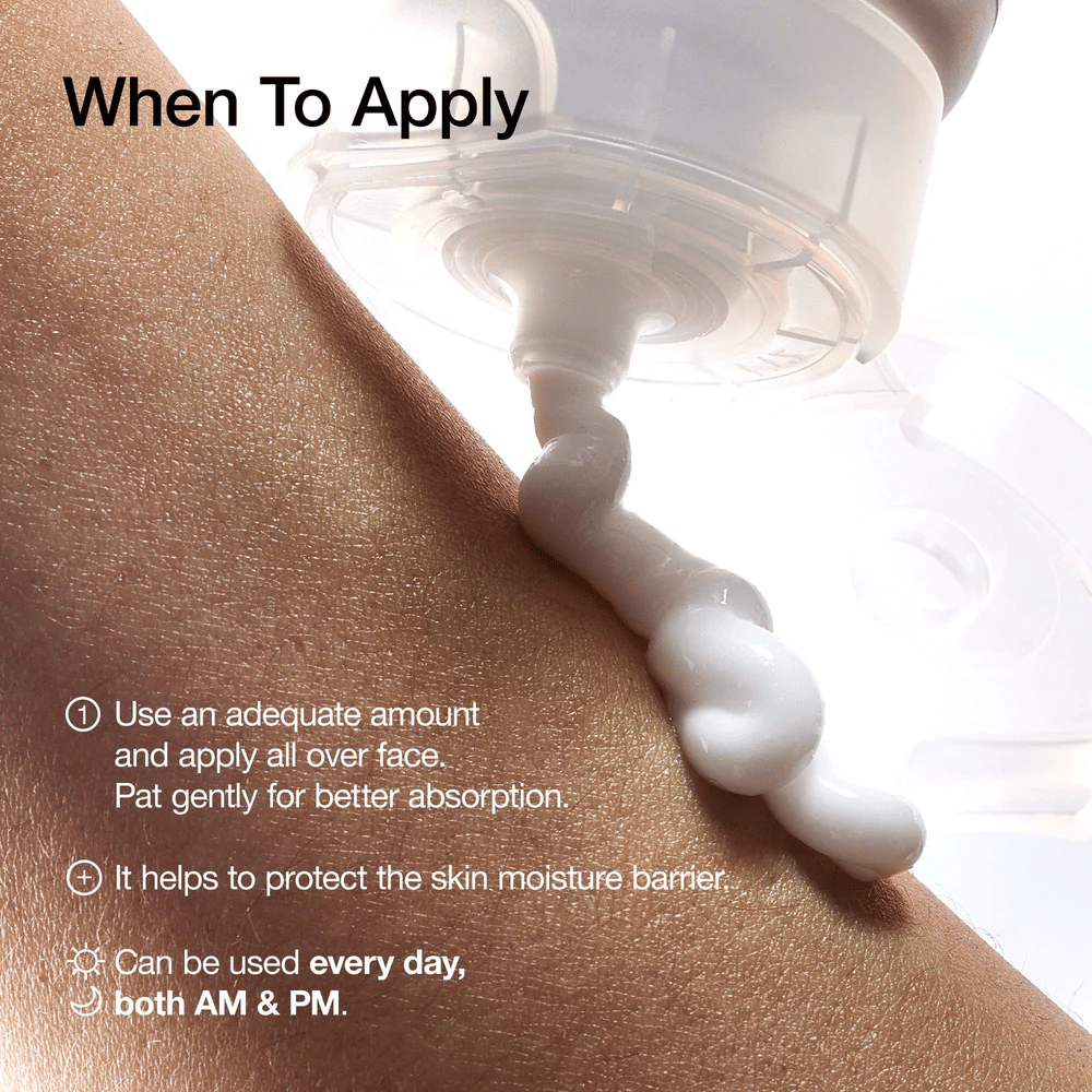 Anua 3 Ceramide Panthenol Cream  aplica-se na pele – fortalece a barreira de umidade e pode ser usado tanto de manhã quanto à noite.