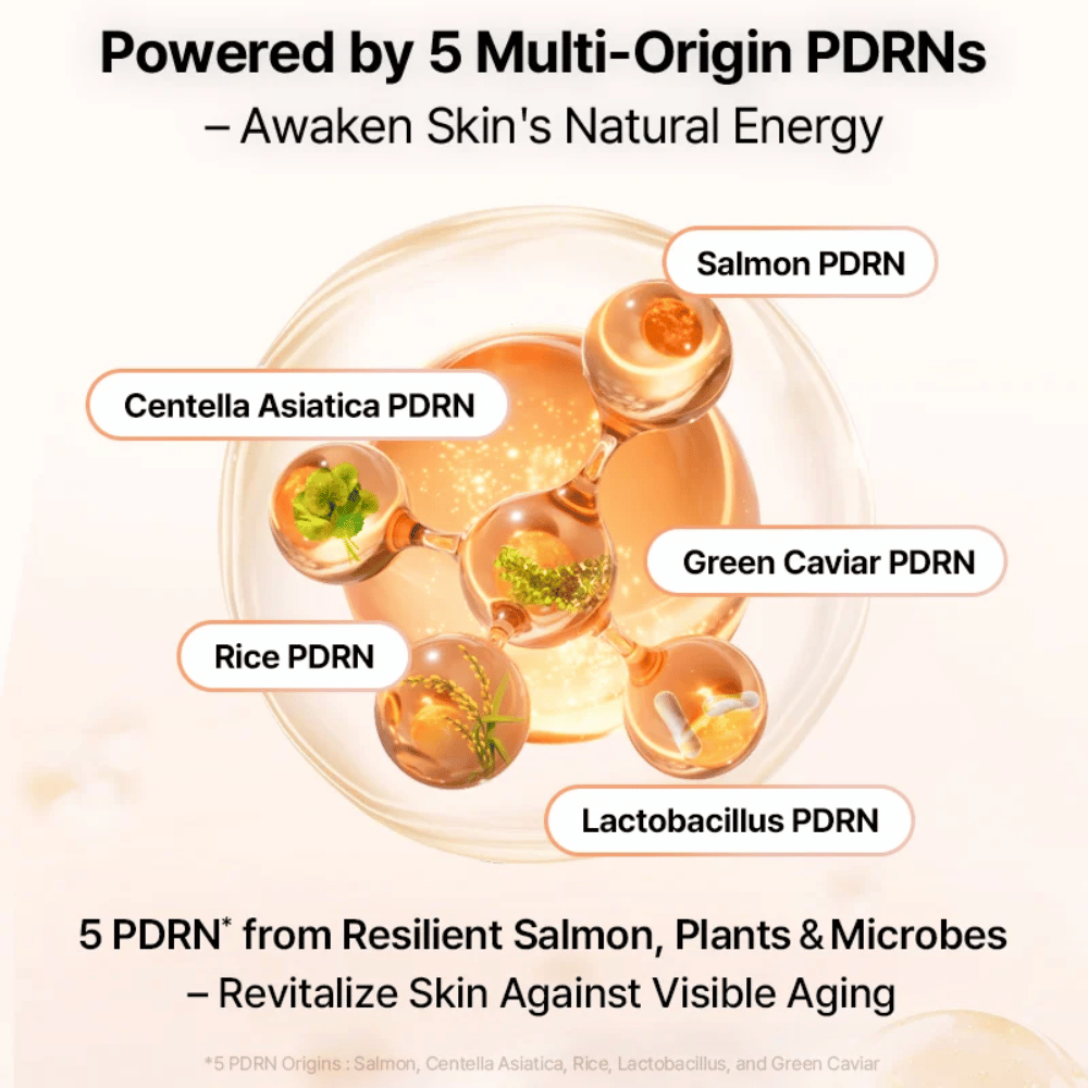 COSRX 5 PDRN B5 Vital Soothing Toner com multi-origem PDRN de salmão, centella, arroz, lactobacilos e caviar verde