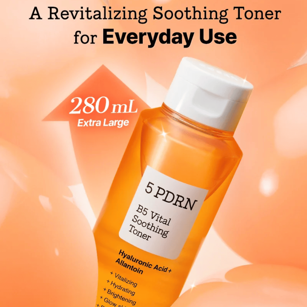 COSRX 5 PDRN B5 Vital Soothing Toner 280 ml tónico facial calmante extra grande com ácido hialurónico e alantoína para uso diário
