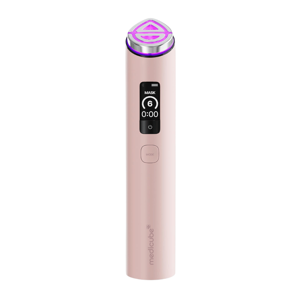 medicube AGE-R Booster Pro X2 Dispositivo de beleza elétrico cor-de-rosa com Mask Mode para melhor absorção dos cuidados de pele e luminosidade