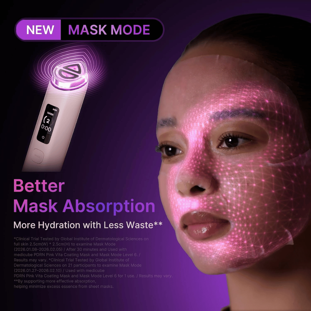 medicube AGE-R Booster Pro X2 Mask Mode para melhor absorção de máscaras faciais e maior hidratação