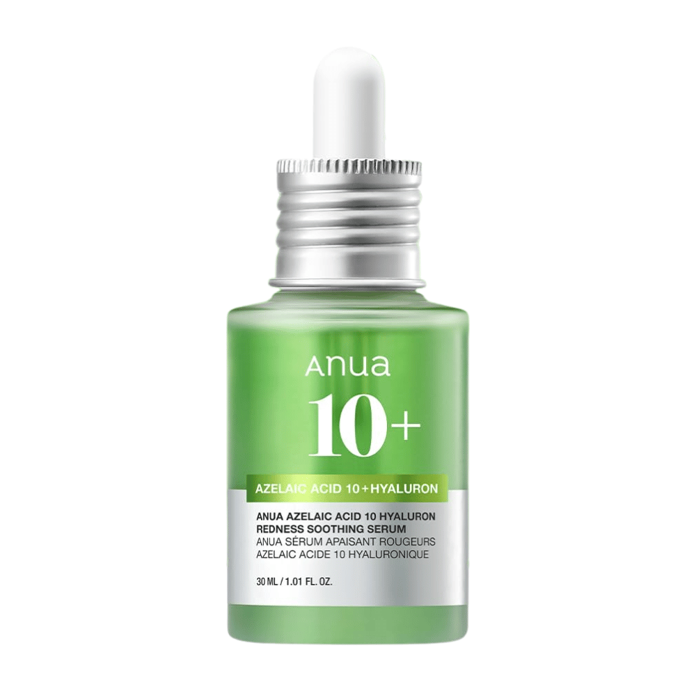 ANUA Azelaic Acid 10+ Hyaluron Serum acalma a vermelhidão e hidrata a pele de forma eficaz. Contém ácido azelaico e ácido hialurônico para reduzir a irritação e fortalecer a barreira da pele. Perfeito para pele sensível. Use diariamente para resultados visíveis.