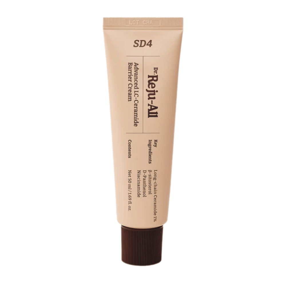 Dr. Reju-All Advanced LC-Ceramide Barrier Cream SD4 – creme facial coreana com textura leve de lipídios e água que fortalece a barreira da pele e é adequada para pele sensível e seca.