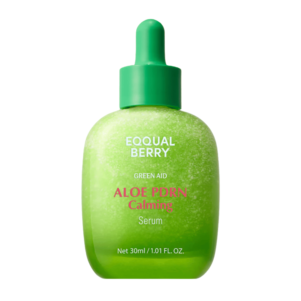Imagem do produto em EQQUALBERRY Aloe PDRN Calming Serum 30 ml – sérum facial coreano com aloe e PDRN para hidratação e reparação da pele.