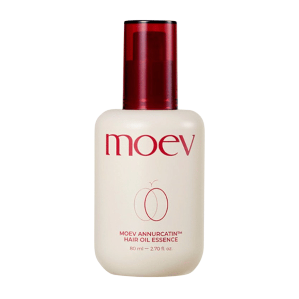 MOEV Annurcatin Hair Oil Essence 80ml – óleo capilar leve com biotina e maçã Annurca que fortalece, hidrata e dá brilho natural ao cabelo sem pesar.