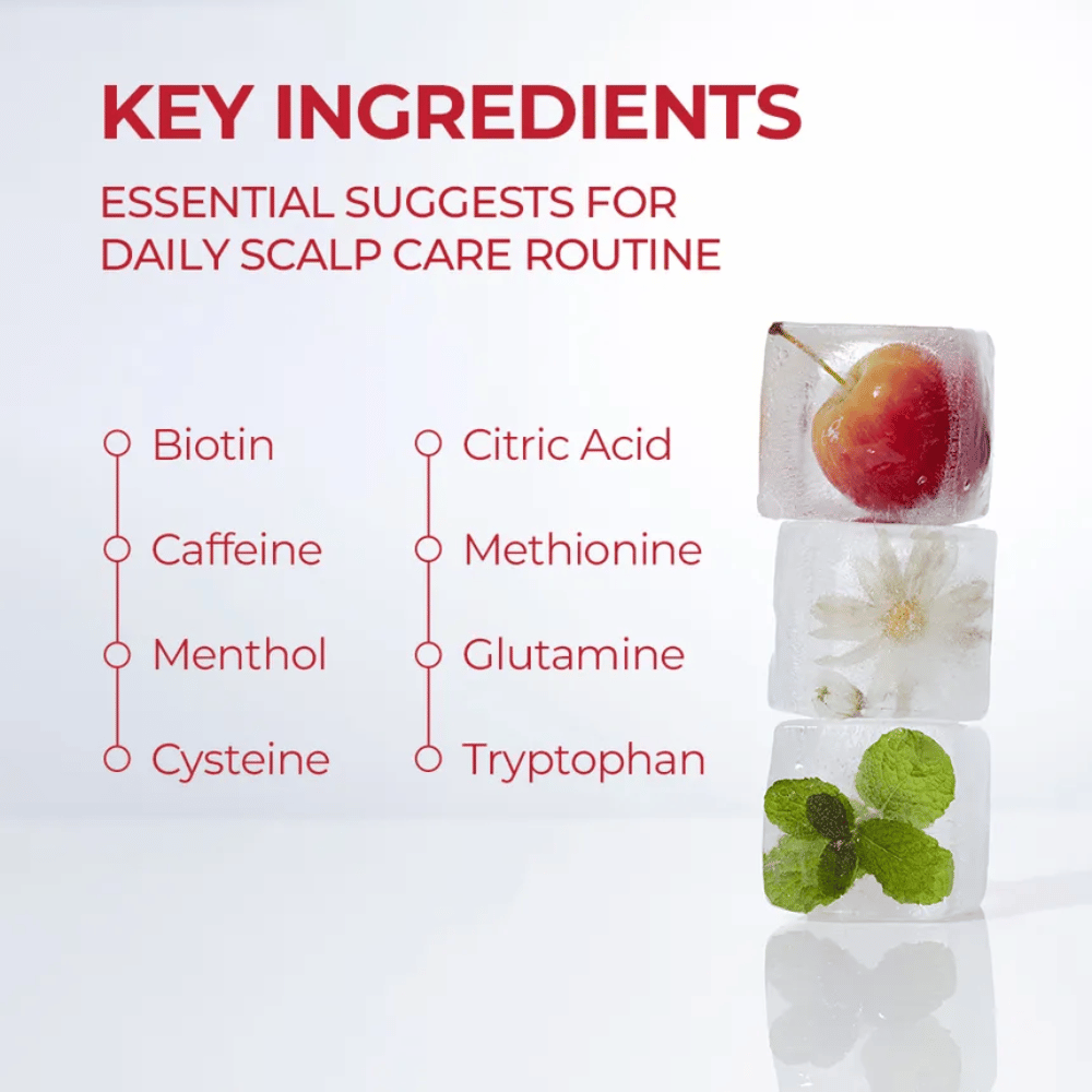 MOEV Annurcatin Hair Tonic – contém biotina, mentol, cafeína e extratos naturais que hidratam e estimulam o crescimento do cabelo.