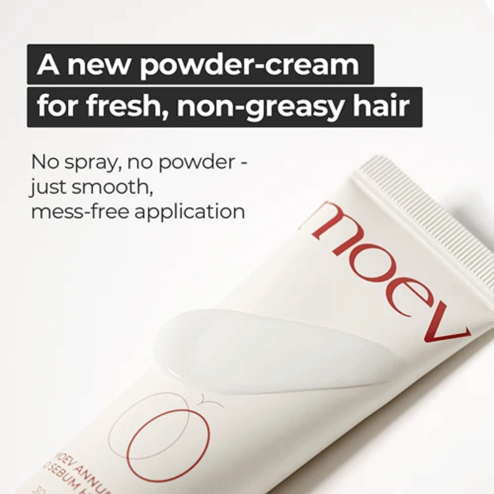 5. MOEV Annurcatin No Sebum Hair Cream – creme capilar inovador com acabamento em pó para menos oleosidade no cabelo e aplicação fácil