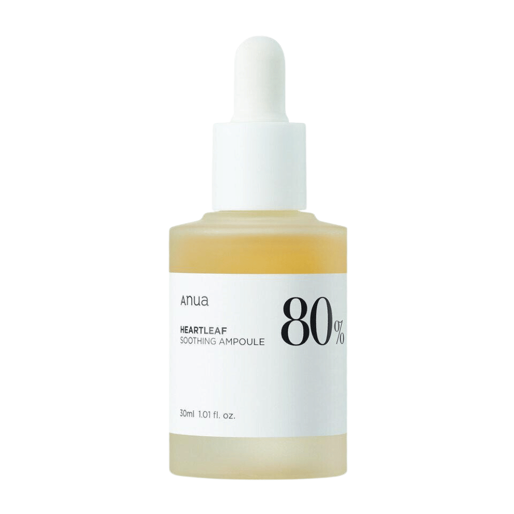 Uma Anua ampola calmante Heartleaf 80% com fundo branco.