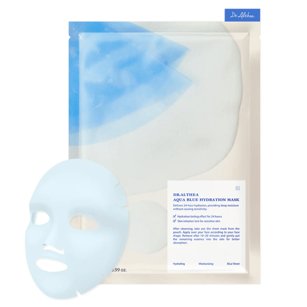 Dr. Althea Aqua Blue Hydration Mask
Fornece 24 horas de hidratação profunda sem irritar a pele. Perfeito para pele sensível. A máscara contém azuleno que acalma e hidrata intensamente.