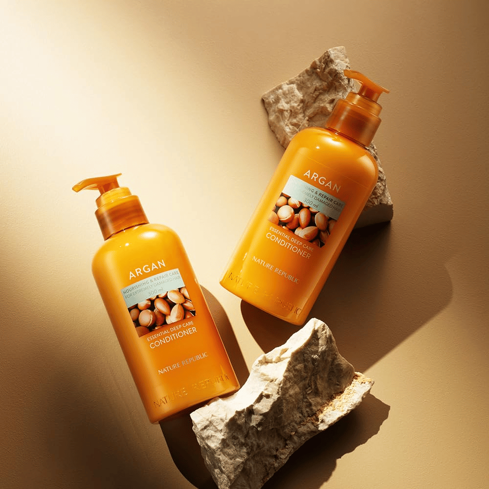 Nature Republic Argan Essential Moisture Repairing Conditioner – condicionador nutritivo com óleo de argão para cabelo danificado.