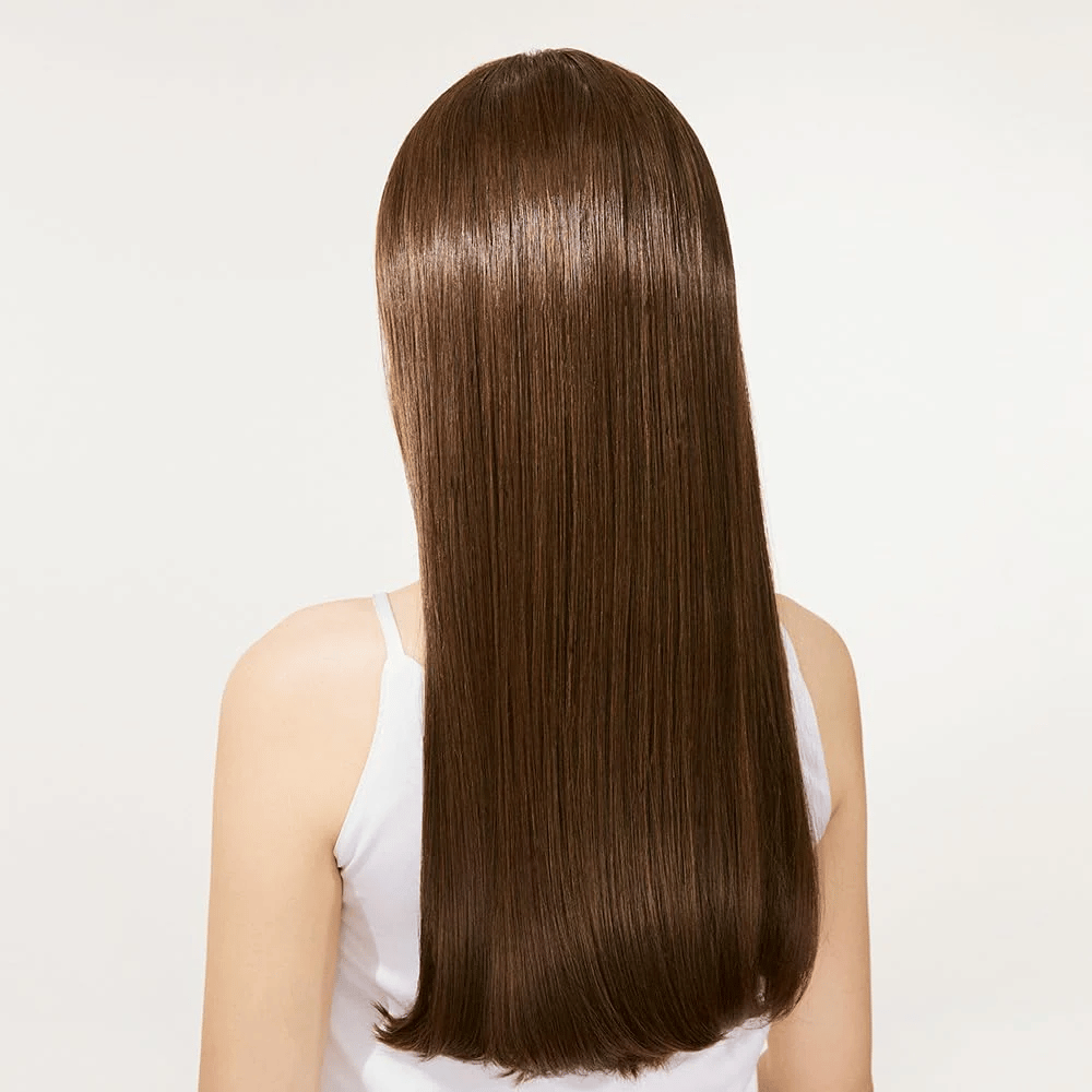 Cabelo brilhante e macio após o uso de Nature Republic Argan Essential Moisture Repairing Conditioner.