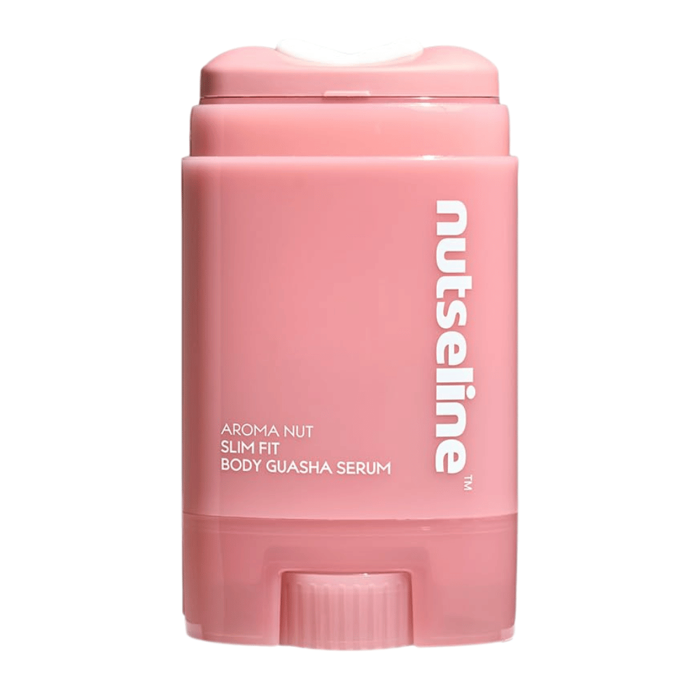 Imagem de produto recortada e limpa de Nuseline Aroma Nut Slim Fit Body Guasha Serum sobre fundo claro, com foco no design da embalagem.