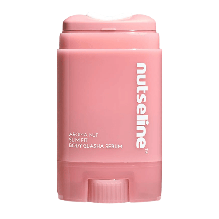 Imagem de produto recortada e limpa de Nuseline Aroma Nut Slim Fit Body Guasha Serum sobre fundo claro, com foco no design da embalagem.