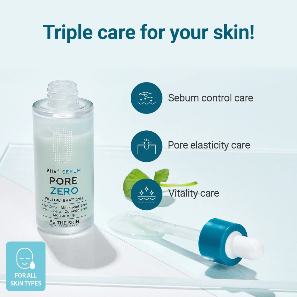 Be The Skin BHA+ Pore Zero Serum com BHA para controlo da oleosidade e poros visivelmente menores