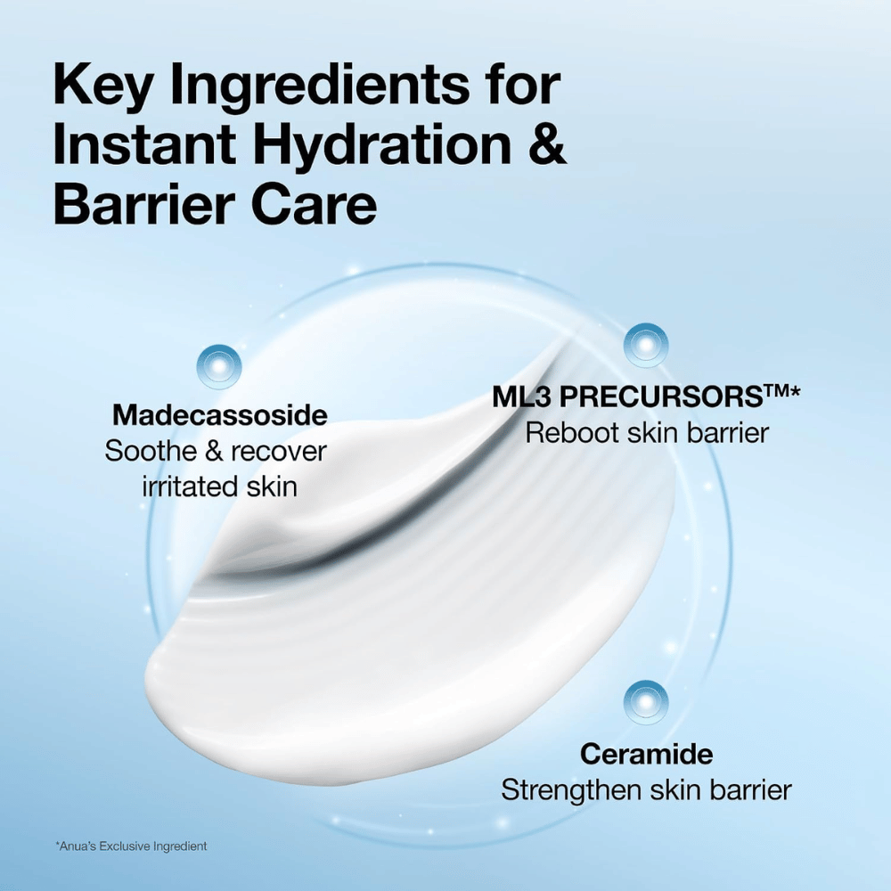3. Anua Barrier Reboot Intensive Cream – madecassósido e ceramidas que fortalecem a barreira cutânea e acalmam a pele irritada