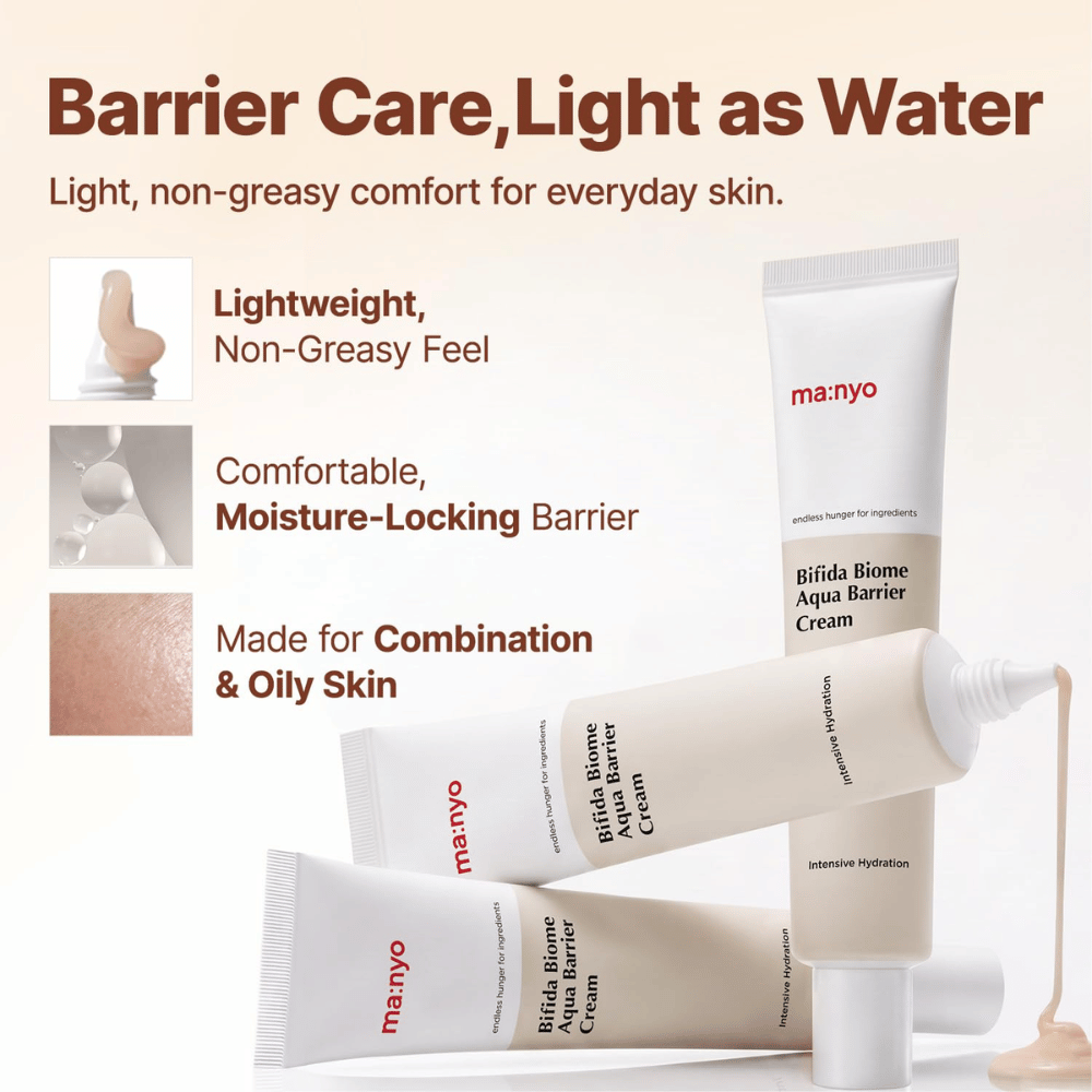 3. Ma:nyo Bifida Biome Aqua Barrier Cream – creme de barreira hidratante com textura leve para pele oleosa e mista