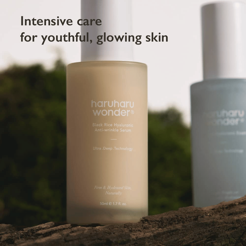 Haruharu Wonder Black Rice Hyaluronic Anti-Wrinkle Serum – cuidado intensivo para pele hidratada com luminosidade