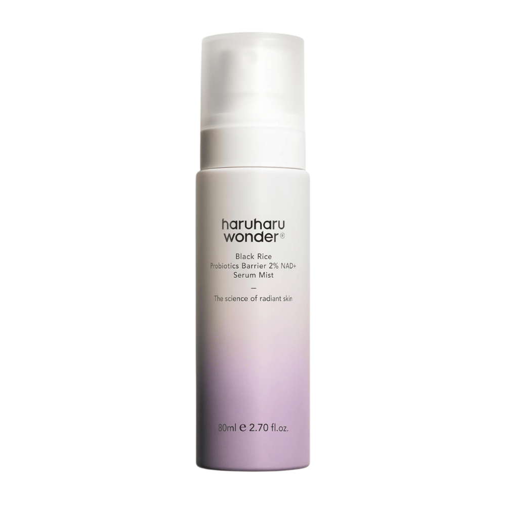 Haruharu Wonder Black Rice Probiotics Barrier 2% NAD+ Serum Mist 80 ml – bruma sérum coreana para hidratação e luminosidade