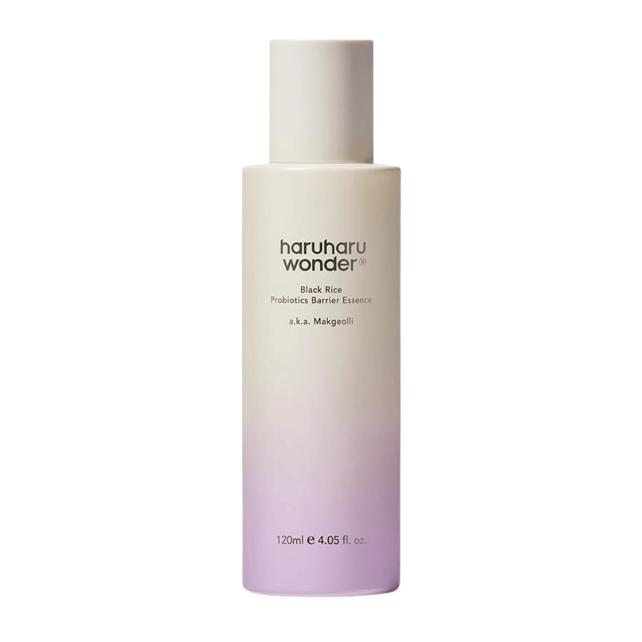 Haruharu Wonder Black Rice Probiotics Barrier Essence 120 ml com fórmula leve que fortalece a pele e proporciona um brilho natural
