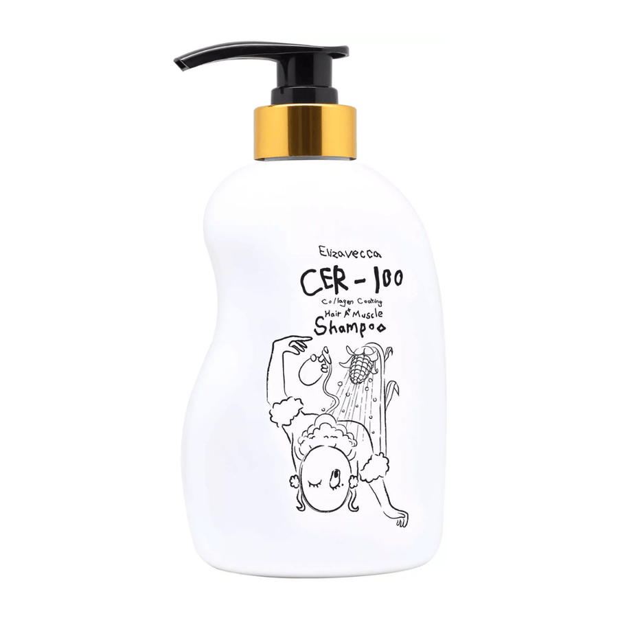 Elizavecca CER-100 Collagen Coating Hair A+ Muscle Shampoo – champô coreano de colagénio que fortalece o cabelo e dá brilho
