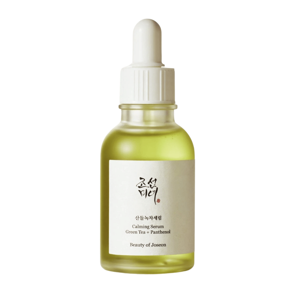 Imagem do produto Beauty of Joseon Calming Serum Chá Verde + Pantenol em frasco com conta-gotas – sérum hidratante e equilibrante K-beauty.