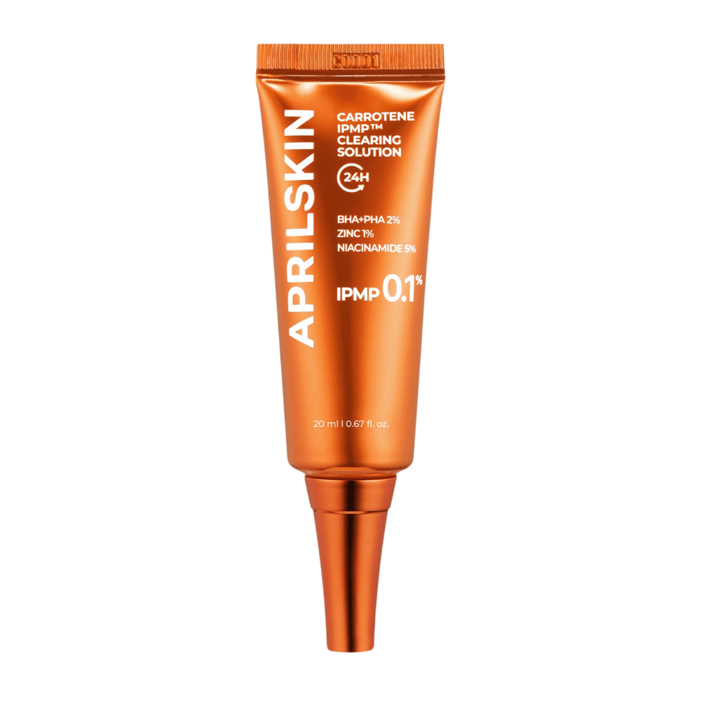 APRILSKIN Carrotene IPMP Clearing Solution 20 ml, coreano spot treatment para acne, cravos e inflamação com BHA, PHA, zinco e niacinamida