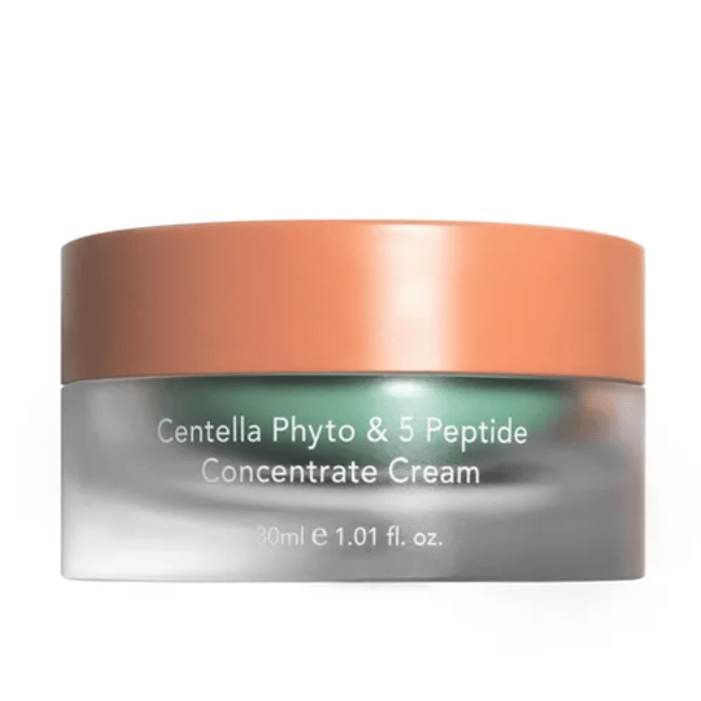Frasco com Centella Phyto & 5 Peptide Concentrate Cream, 30ml de creme para a pele.