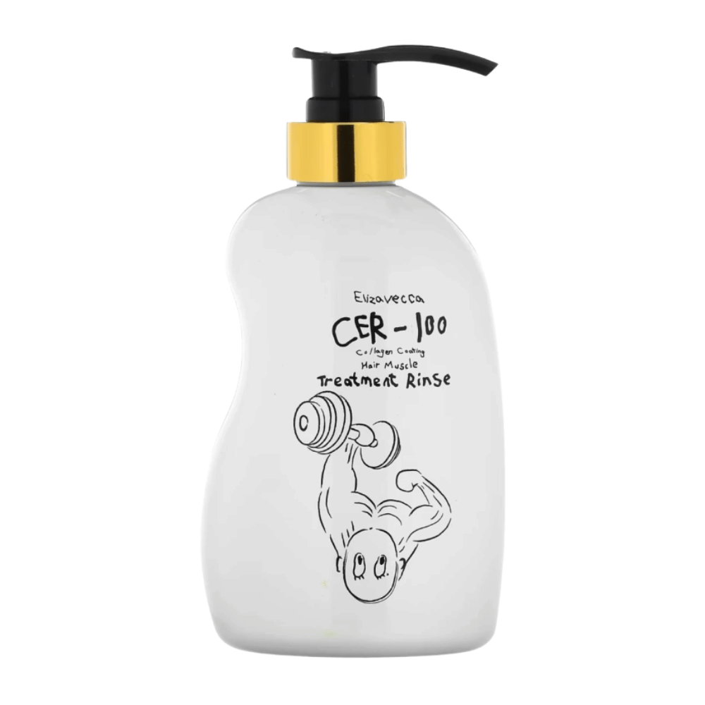 Elizavecca CER-100 Collagen Coating Hair Muscle Treatment Rinse – bálsamo coreano que fortalece, suaviza e dá brilho