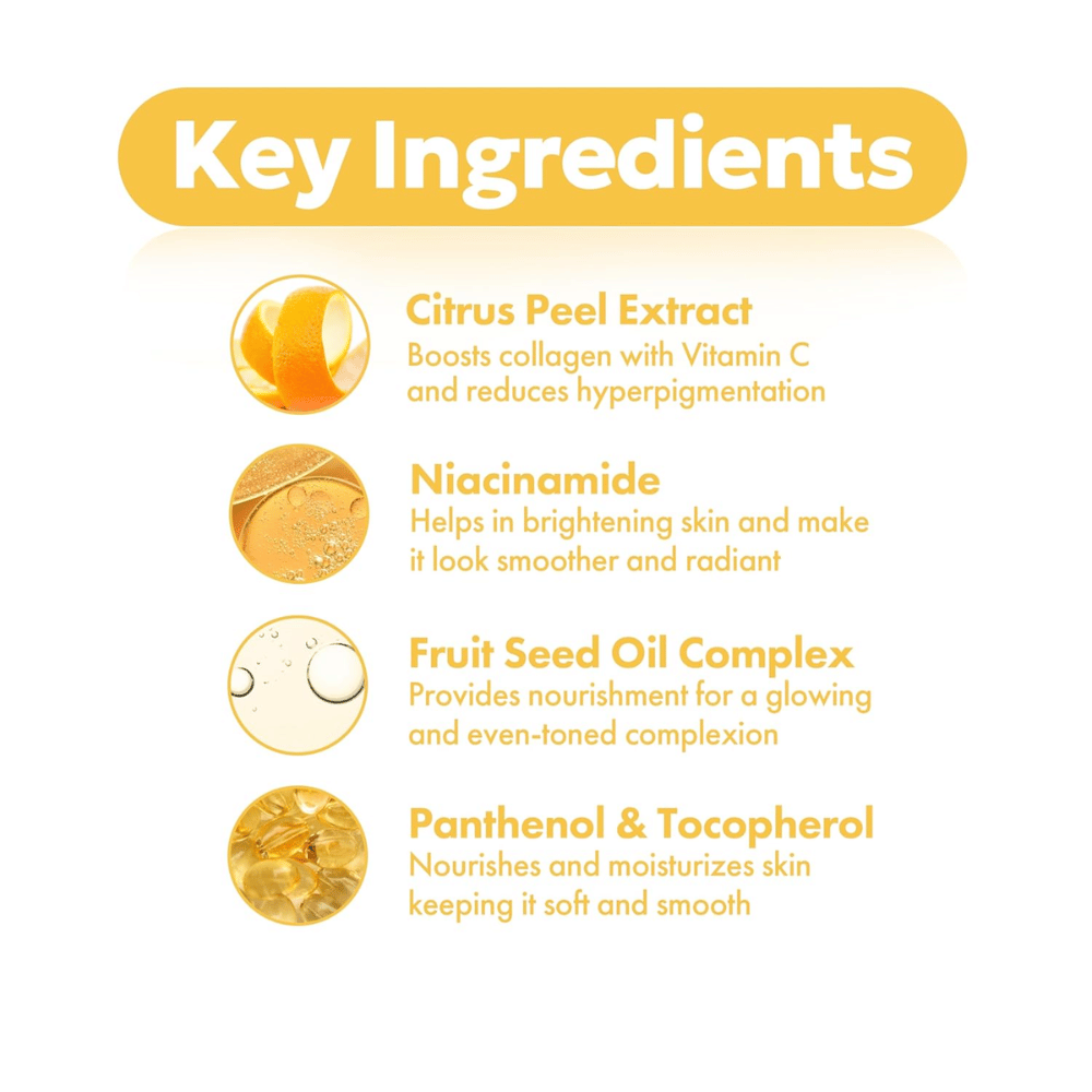 FRUDIA Citrus Brightening Toner – ingredientes-chave como extrato de casca de cítricos, niacinamida, complexo de óleo de semente de frutas, bem como pantenol e tocoferol para uma pele mais clara e uniforme.