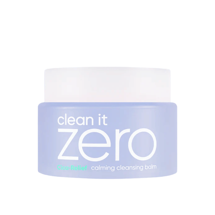 Clean It Zero Cica-Relief Calming Cleansing Balm na embalagem original, bálsamo de limpeza suave com CICA que acalma a pele e remove a maquiagem sem ressecar.