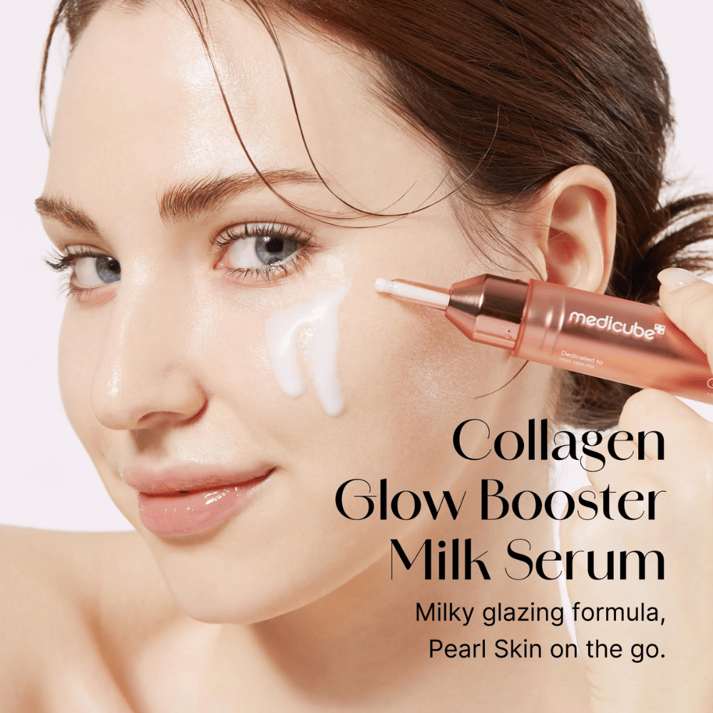 Collagen Glow Booster Milk Serum é uma fórmula leitosa de brilho que dá à sua pele um brilho perolado em movimento. Perfeito para melhorar o brilho e a elasticidade da pele, enquanto hidrata e protege a pele contra agressões externas.