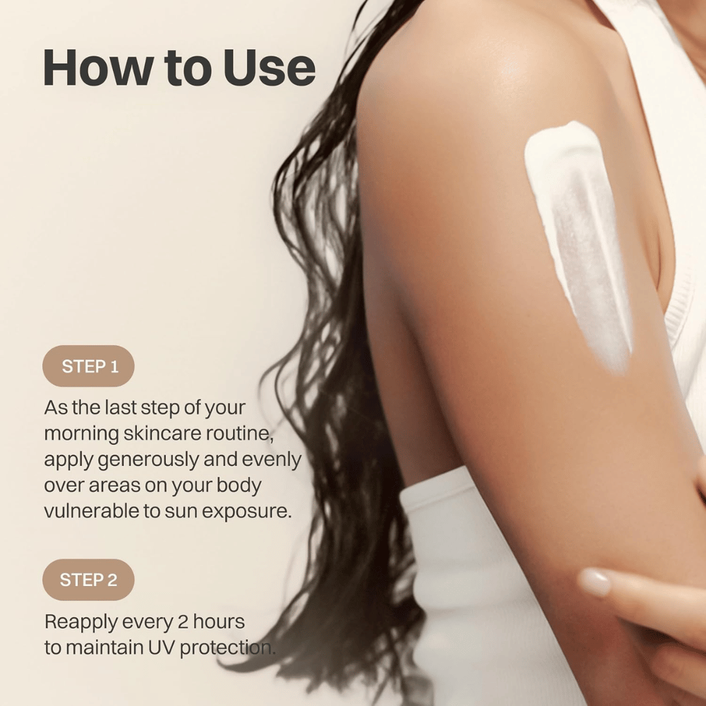 Beauty of Joseon Comfort Protection Mineral Body Sun Lotion SPF30 é aplicado no braço
