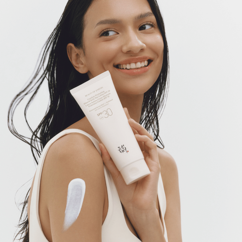 Beauty of Joseon Comfort Protection Mineral Body Sun Lotion SPF30 para proteção solar no corpo