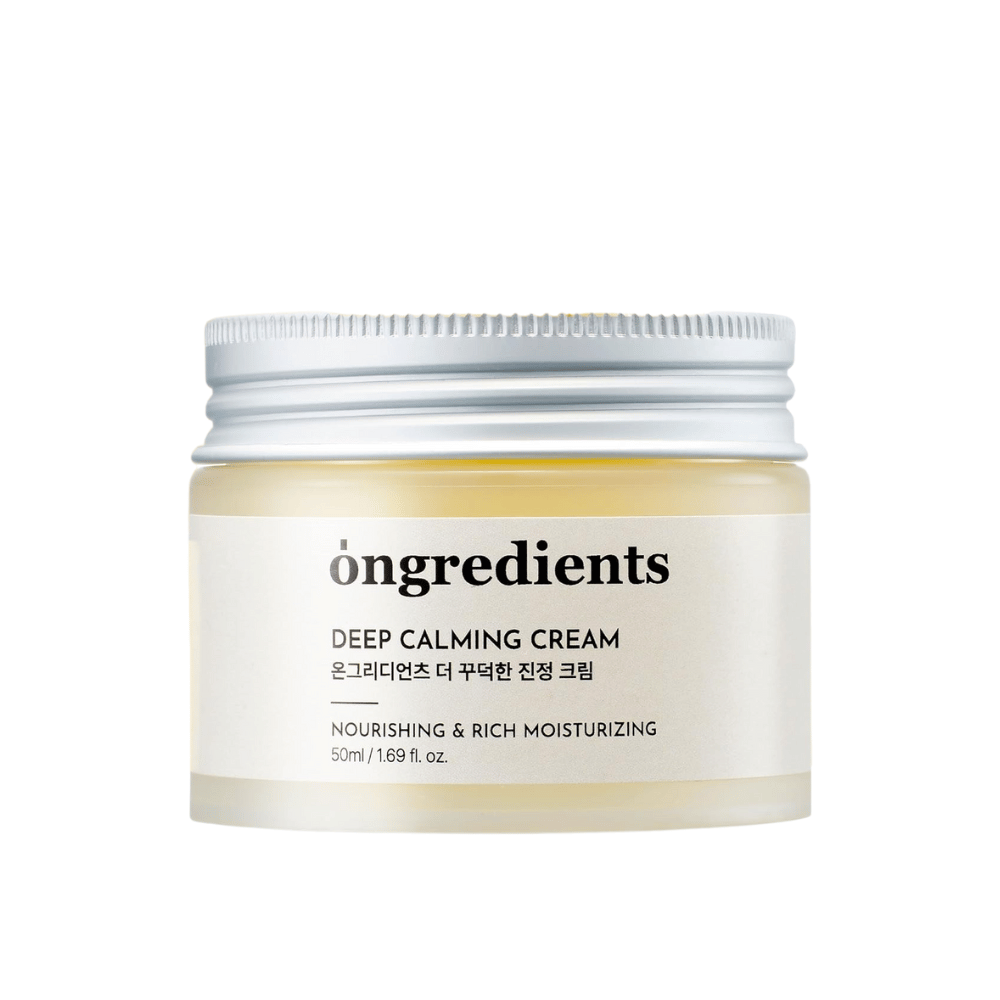 Ongredients Deep Calming Cream – creme hidratante vegana com manteiga de karité e centella para nutrição, calma e uma barreira cutânea mais forte.