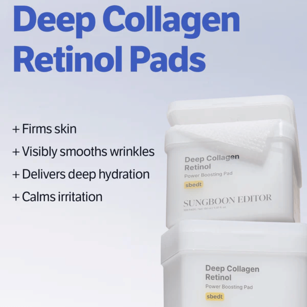 Discos coreanos com retinol e colagénio que ajudam a reduzir as rugas, fortalecer a pele e melhorar a textura da pele