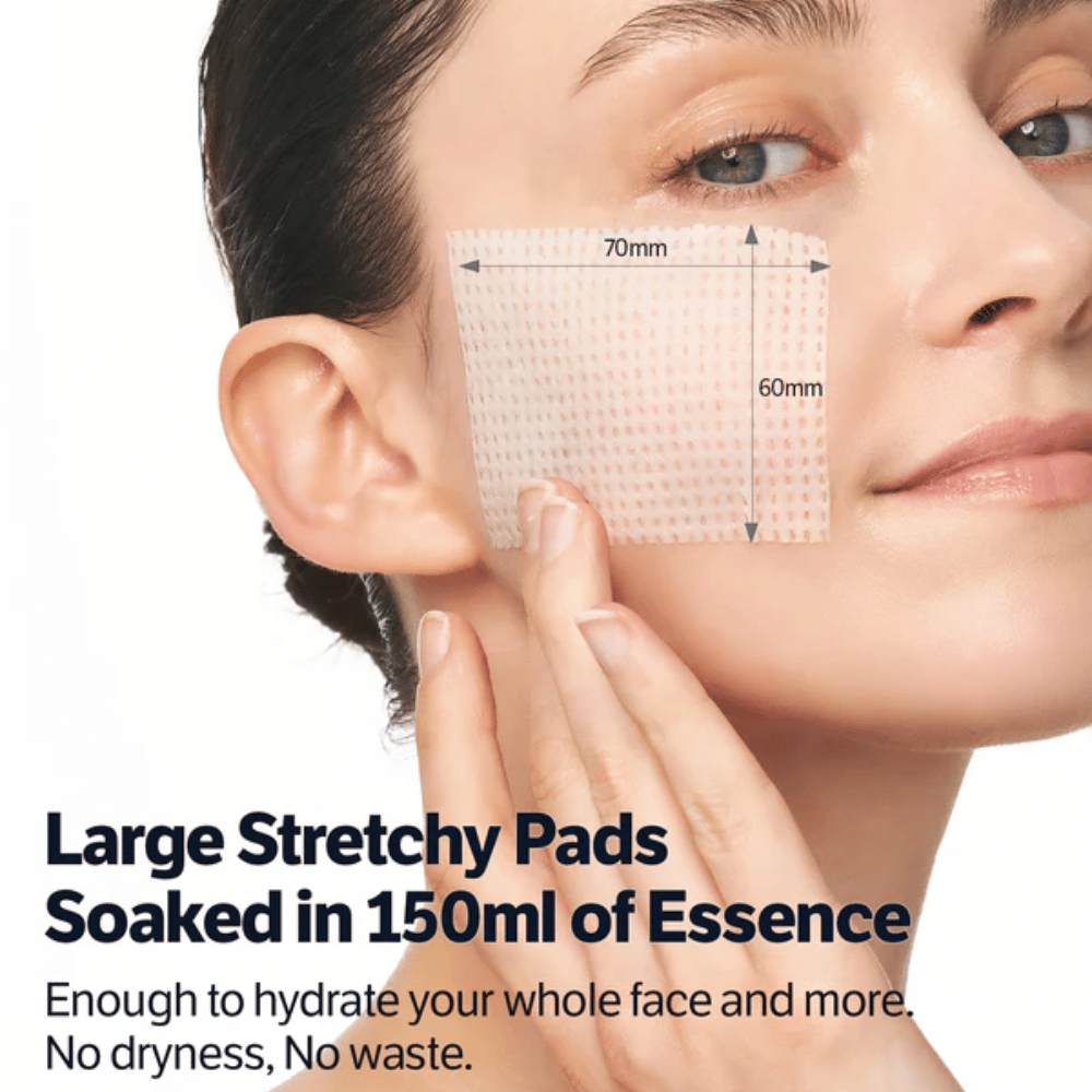 Discos faciais com retinol e colagénio que se aplicam ao longo da linha do maxilar para um efeito reafirmante e uma elasticidade da pele melhorada