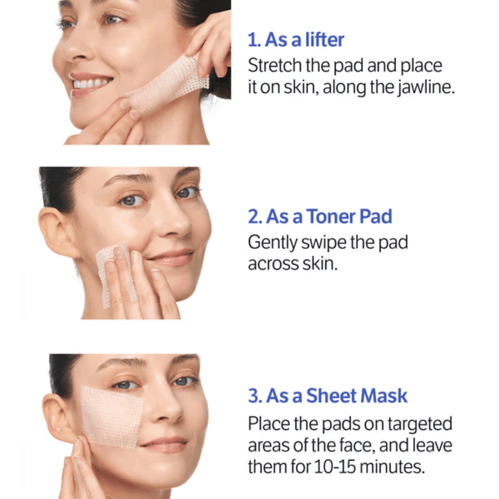 Sungboon Editor Deep Collagen Retinol Pads que são usados como Sheet mask para hidratar, uniformizar o tom de pele e reduzir as linhas finas