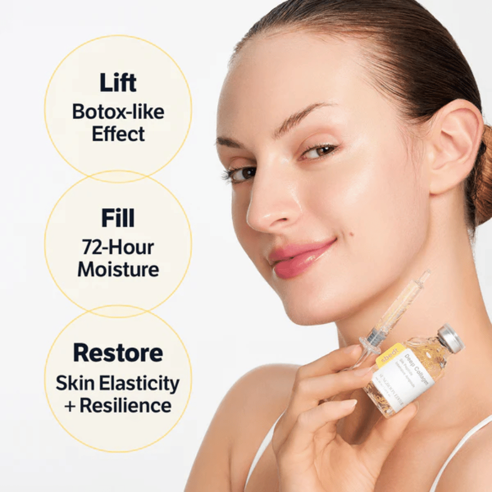 SUNGBOON EDITOR Deep Collagen Silk Peptide Intensive Ampoule – sérum anti-envelhecimento com peptídeos que ajudam a dar à pele uma aparência mais firme, melhorar a elasticidade e hidratar até 72 horas.