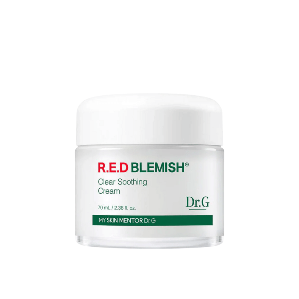 Dr.G R.E.D Blemish Clear Soothing Cream é um creme suave e hidratante que alivia a vermelhidão e a irritação. A fórmula contém Centella Asiatica e ácido hialurônico para fortalecer a barreira da pele e restaurar o equilíbrio. Perfeito para pele sensível e propensa a acne.