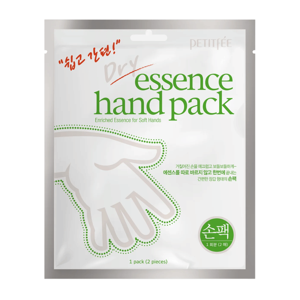 PETITFEE Dry Essence Hand Pack máscara de mãos nutritiva com manteiga de karité, ureia e ácido hialurónico para hidratação intensa