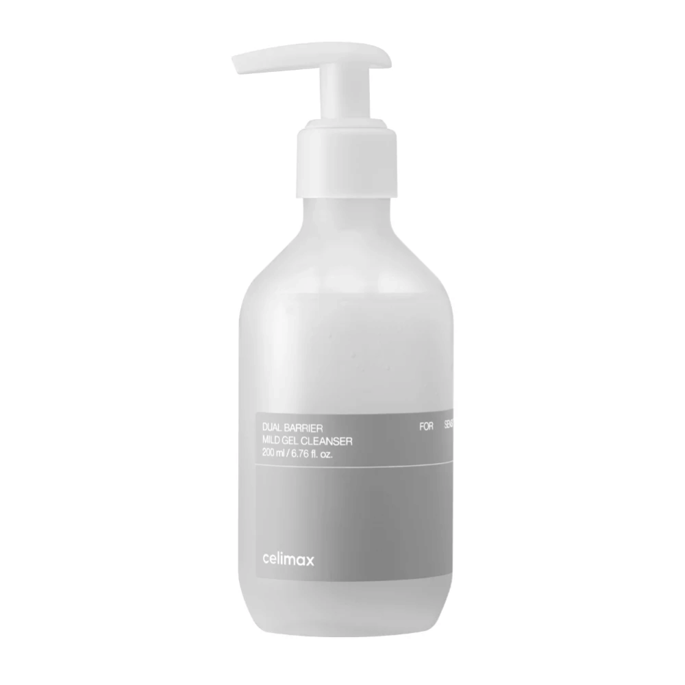 Celimax Dual Barrier Mild Gel Cleanser 200 ml – gel de limpeza suave para o rosto que limpa gentilmente, hidrata e ajuda a preservar a barreira protetora da pele.