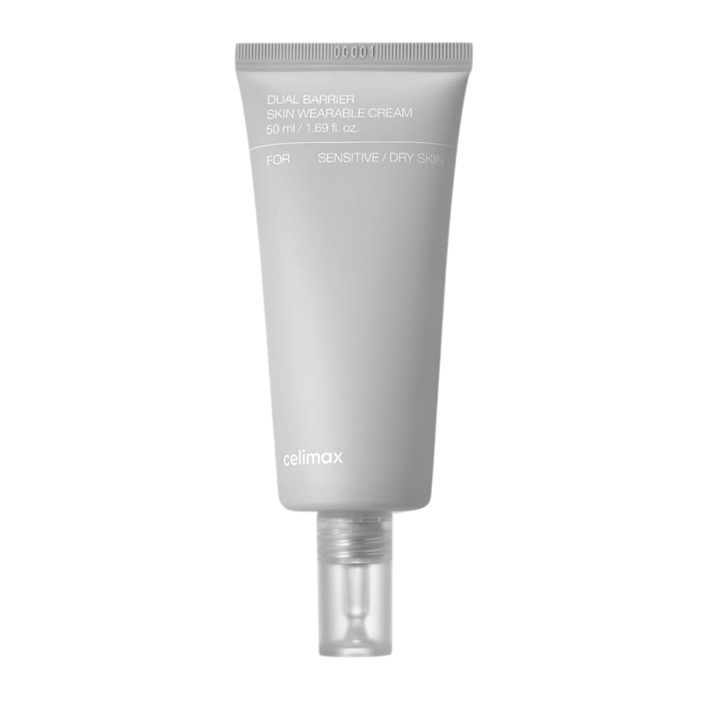 Celimax Dual Barrier Skin Wearable Cream para pele sensível e seca, creme facial hidratante que fortalece a barreira da pele e reduz a irritação.