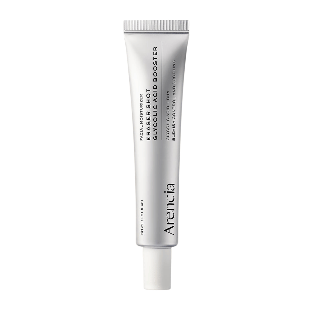 Arencia Eraser Shot Glycolic Acid Booster 30 ml – produto facial esfoliante com ácido glicólico e BHA