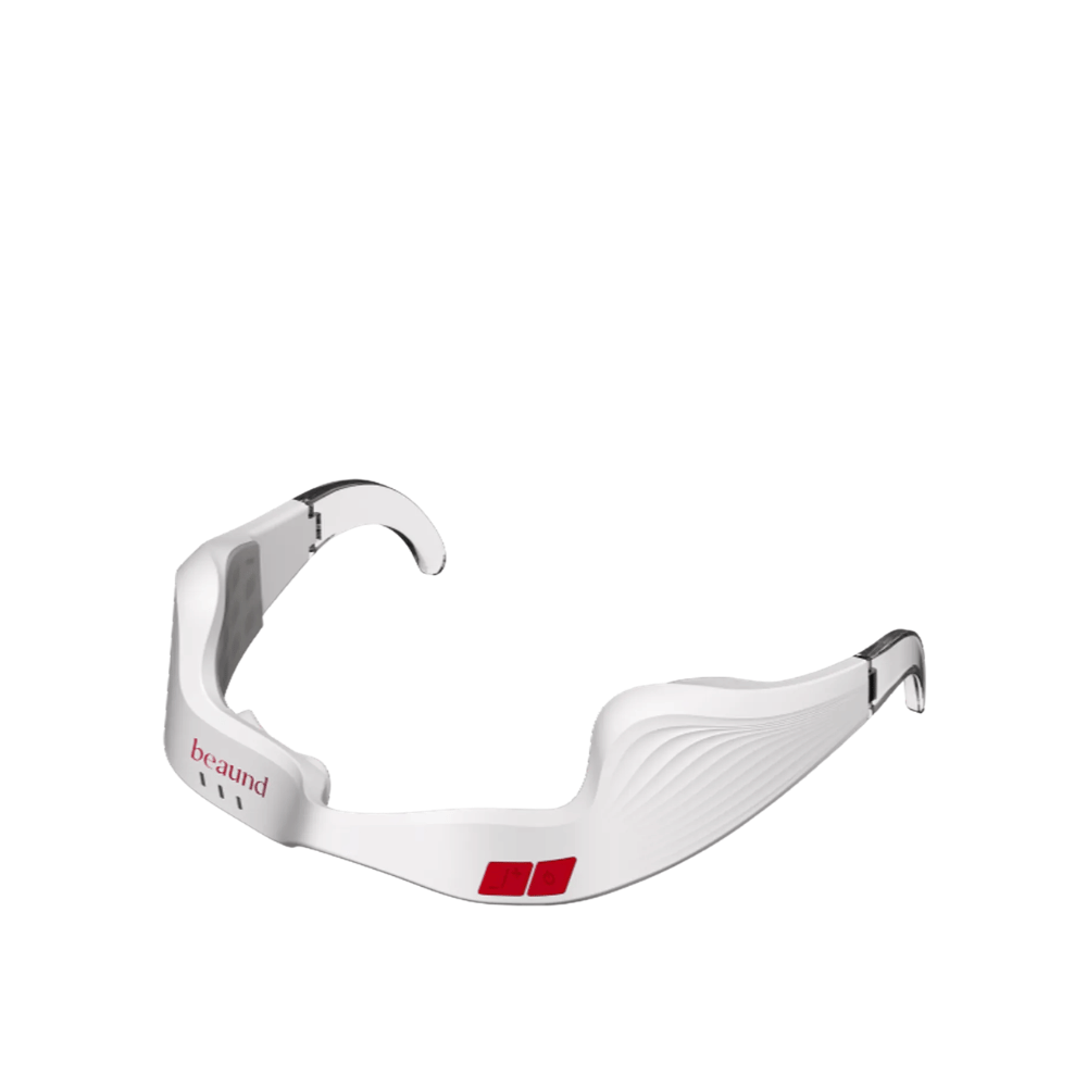 Imagem de produto recortada de Beaund Eye Rejuv com design branco minimalista, detalhes transparentes e botões de controlo intuitivos.