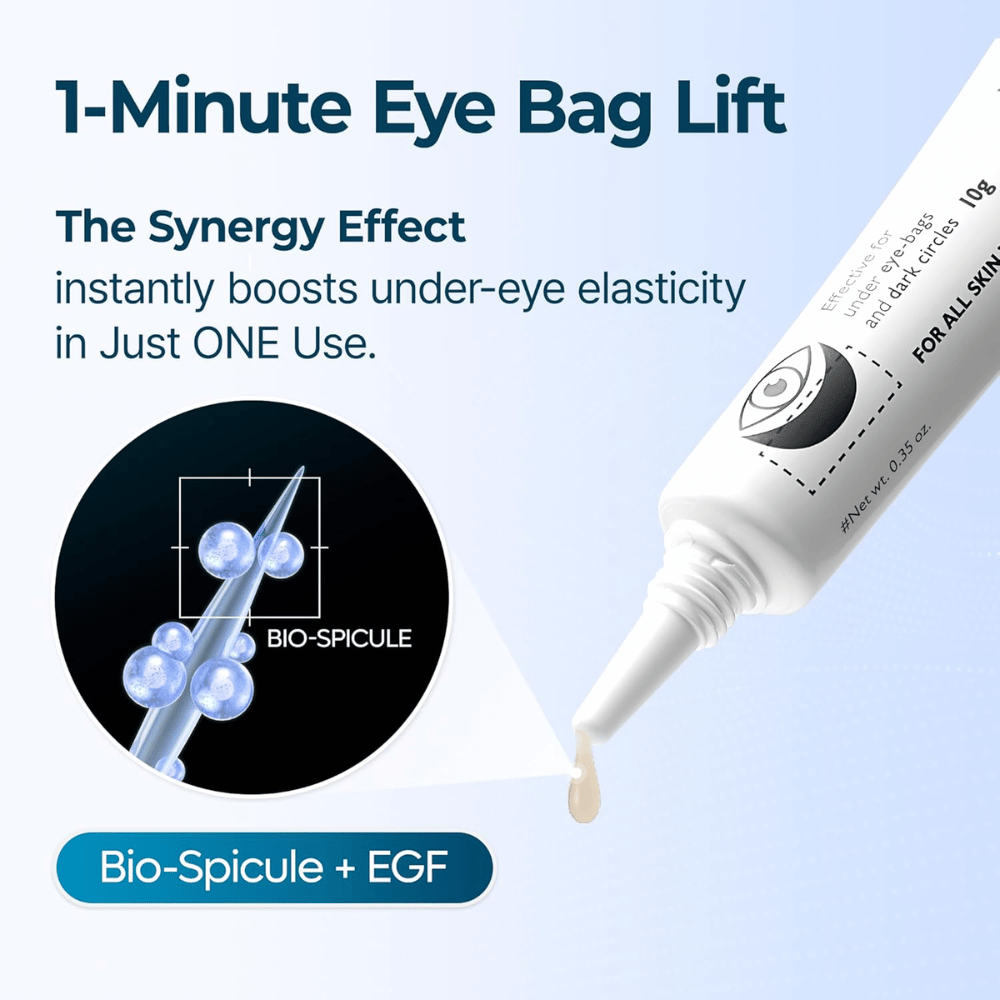 Dr.Melaxin creme de olhos que proporciona um efeito tensor rápido nas bolsas sob os olhos e melhora a textura e luminosidade da pele logo após a primeira utilização