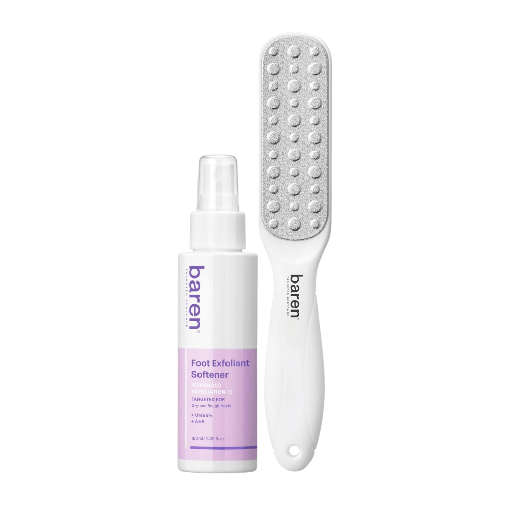 BAREN Conjunto doméstico apagador de calos dos pés – Foot Exfoliant Softener e lima de pés de dupla face para pés secos e calosidades